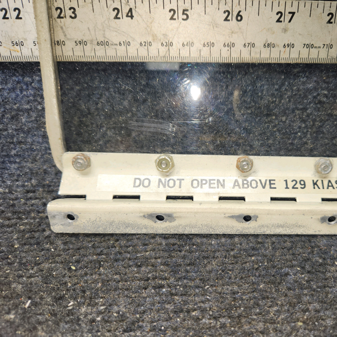 Used aircraft parts for sale, 65896-000 Piper PA32RT-300 Storm Window Assembly with Hinge