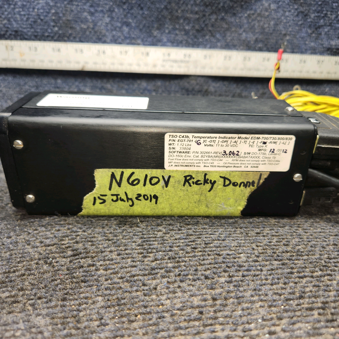 Used aircraft parts for sale, EGT-701 J.P. Instruments Beechcraft 35-33 Engine Data Monitor Set
