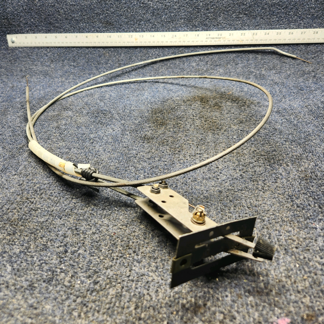 Used aircraft parts for sale, 79863-003 Piper PA32RT-300 HEAT AND DEFROSTER CONTROL LEVER ASSEMBLY WITH CABLES.