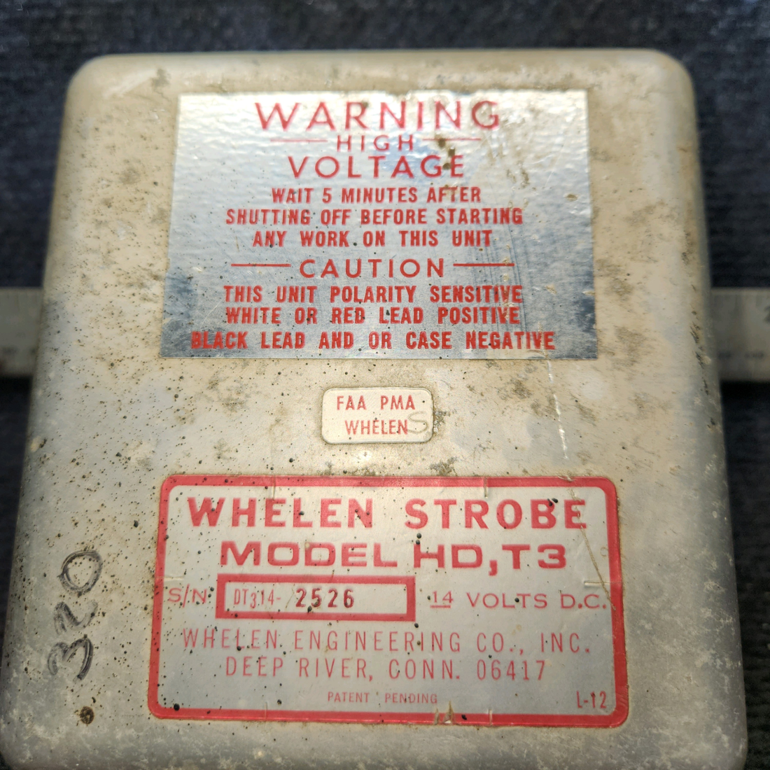 Used aircraft parts for sale, HD,T3 Whelen Strobe Power Supply (14V)