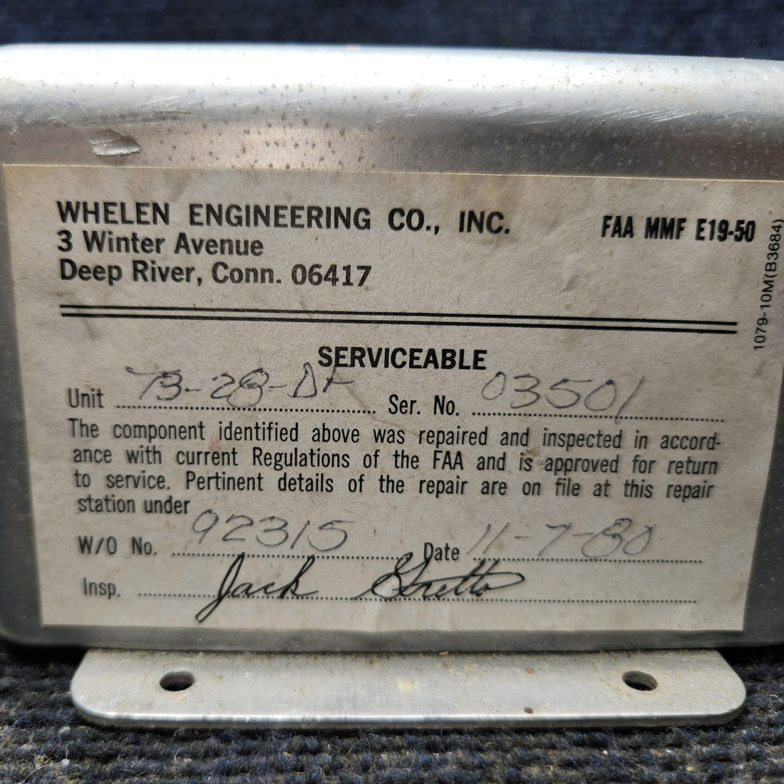 Used aircraft parts for sale, A413T2-14DF Whelen A413, T3-28 Strobe Light Power Supply 28V