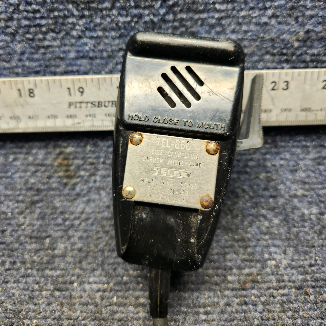 Used aircraft parts for sale, TEL-66C telex NOISE CANCELLING CARBON MICROPHONE