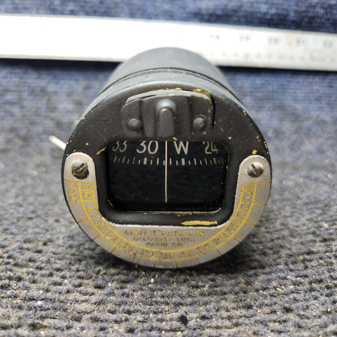 Used aircraft parts for sale, 02400-L4P Airpath Beechcraft 35-33 Dash Mounted Compass Indicator, Lighted