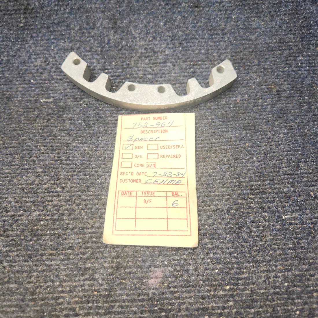 Used aircraft parts for sale, 752-964 Cleveland Piper PA-23 Brake Shim Plate