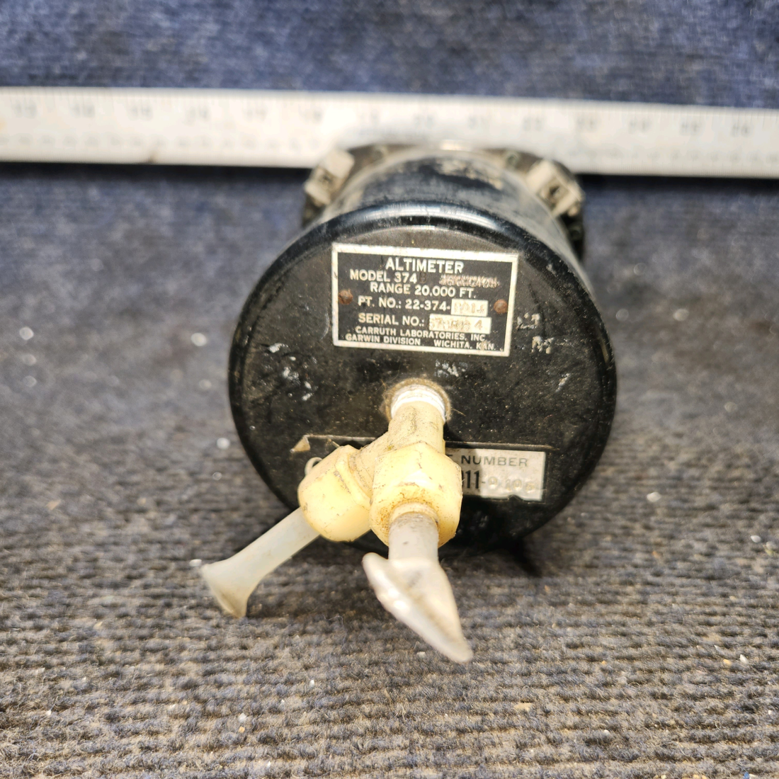 Used aircraft parts for sale, 22-374-B01-2 Garwin 374B cessna 150G Altimeter