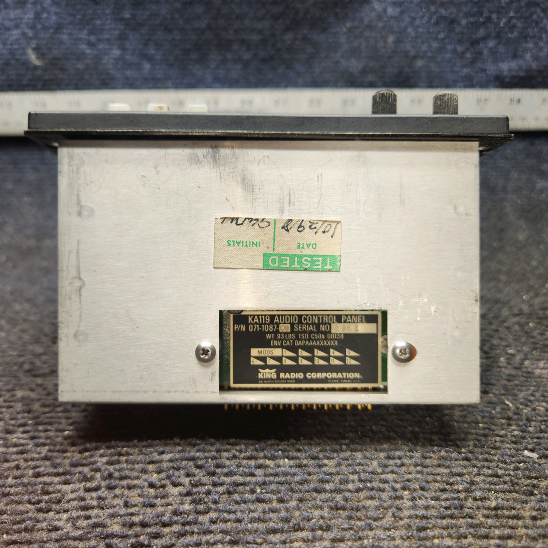 Used aircraft parts for sale, 071-1087-09 King KA-119 KA119 Audio Control Panel