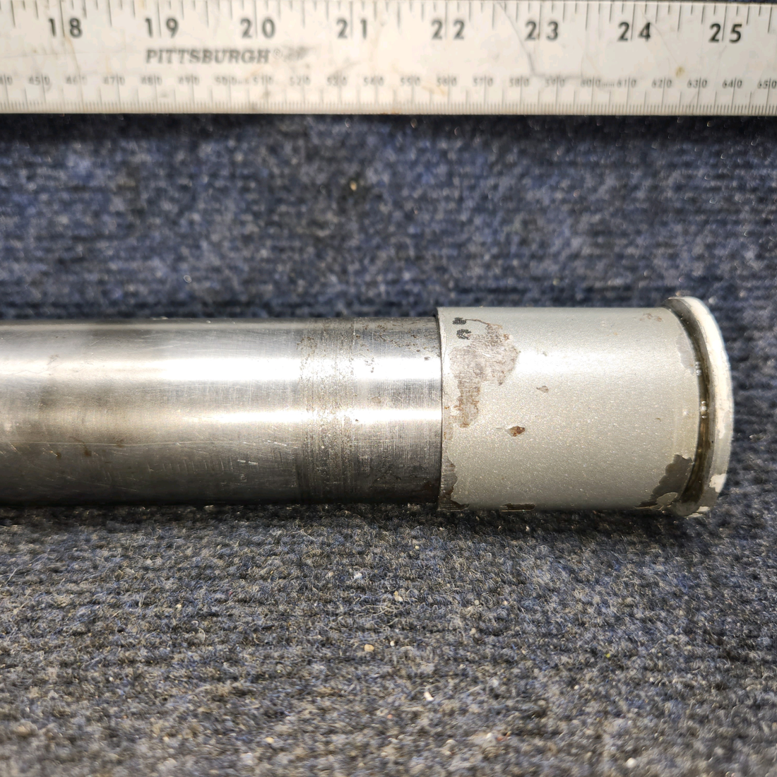 Used aircraft parts for sale, 86062-086 / 20825-000 PIPER PA-24-250 Landing Gear Wheel Axle Tube Assembly w Spacers & Ferrules