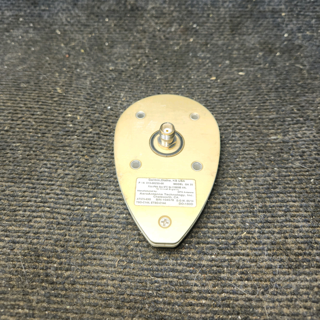 Used aircraft parts for sale, 013-00235-00 Garmin GA-35 cessna 172k WAAS GPS Antenna