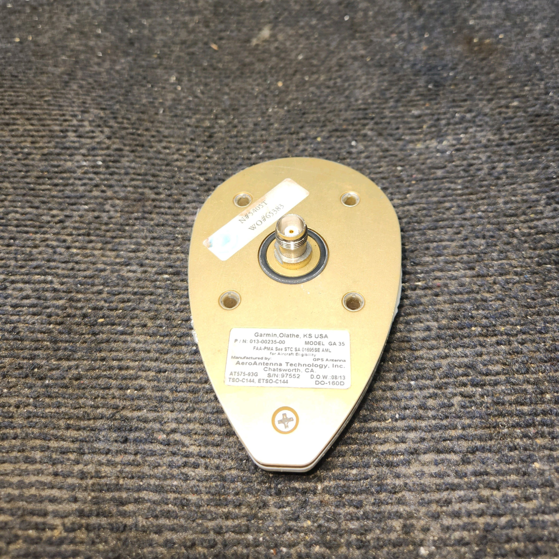 Used aircraft parts for sale, 013-00235-00 Garmin GA-35 Cessna 172 E GPS WAAS Antenna