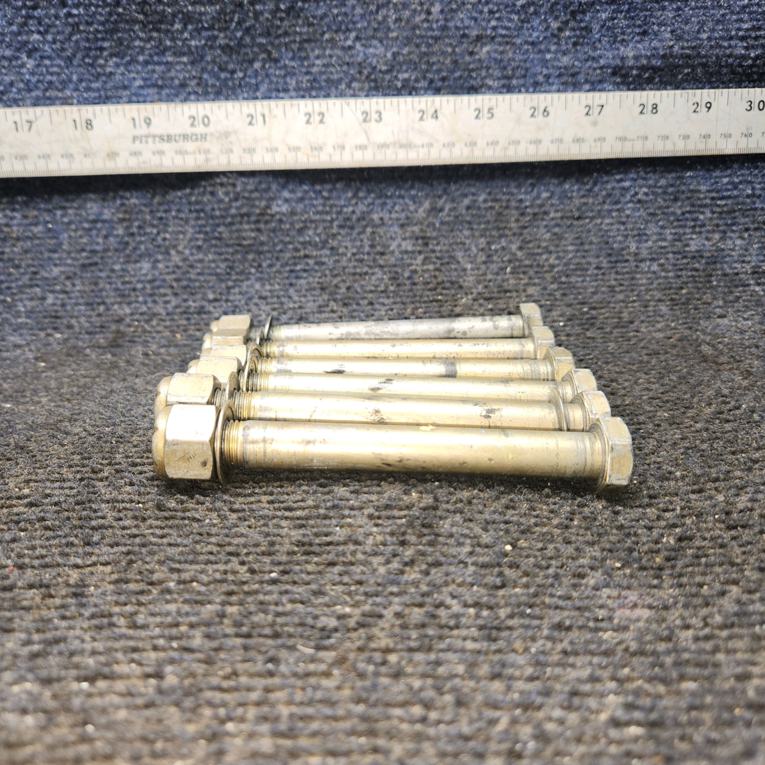 Used aircraft parts for sale, A2513-16 Cessna 172E Prop Bolts (6) (1/2 Bolt 3/4 Head 4.75 in Long)