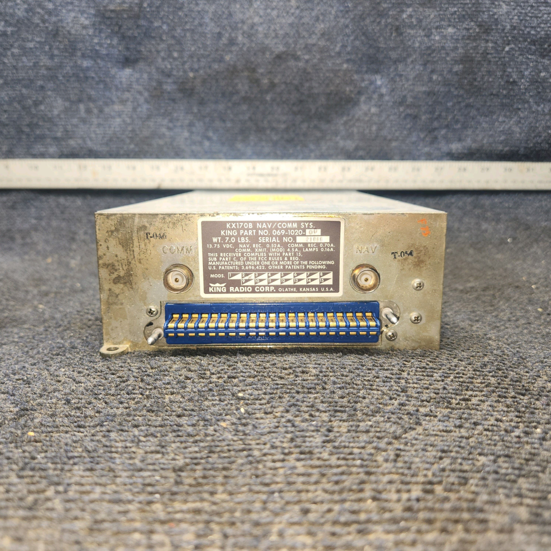 Used aircraft parts for sale, 069-1020-00 Bendix King KX170B Cessna 182G Nav/Com System