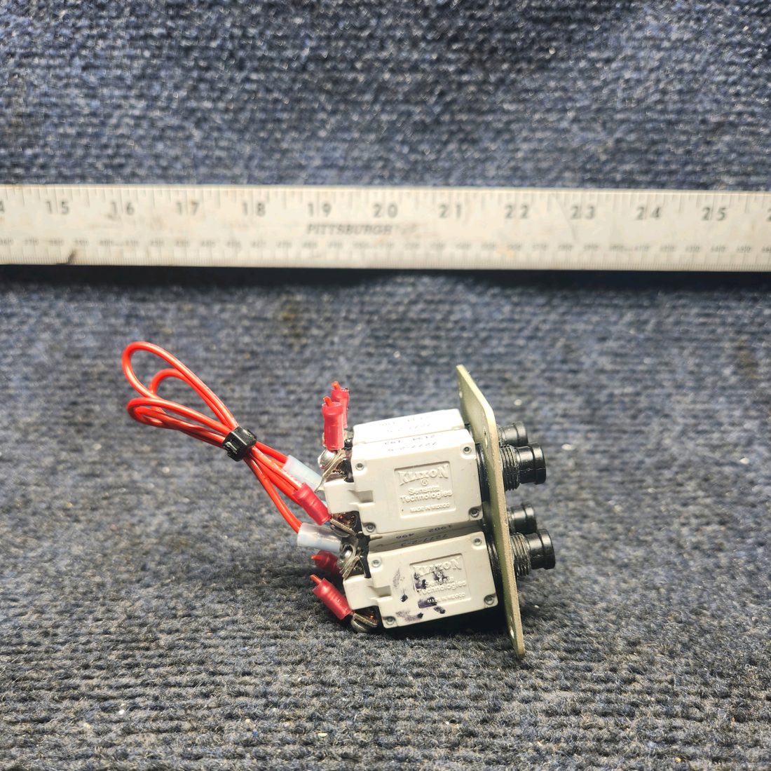 Used aircraft parts for sale, 7277-2-5 , 7277-2-3 klixon 7277 Beechcraft A23A Musketeer Custom III CIRCUIT BREAKER PUSH SWITCH (AMPS: 5 - 3) SET OF FOUR