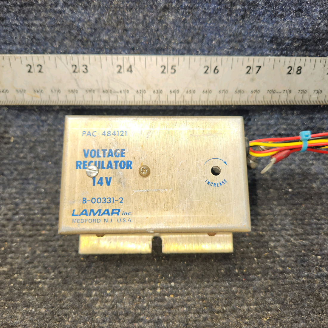 Used aircraft parts for sale, B-00331-2 Lamar Voltage Regulator (14V)