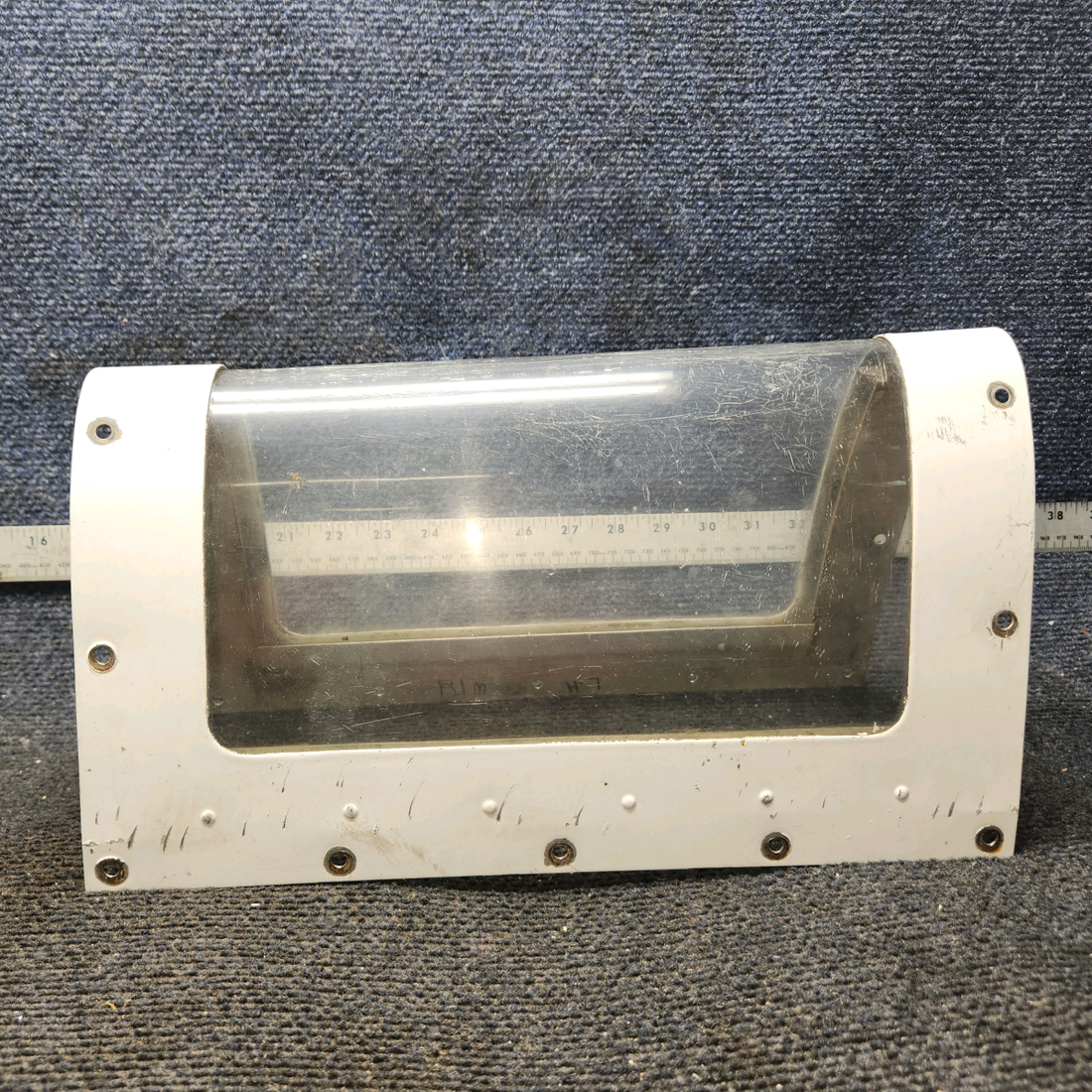 Used aircraft parts for sale, 0523115-2 Cessna 172E Landing Light Lens Window Metal Frame Retainer (with Lens)