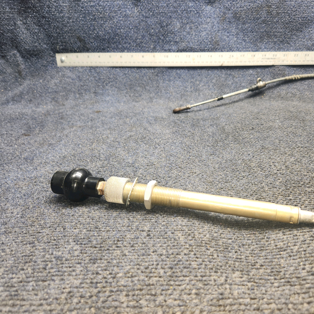 Used aircraft parts for sale, 169-940013-15 Beechcraft A24R Throttle Control Cable VERNIER (Length: 58-3/4") PLASTIC IS BROKEN SEE PHOTOS