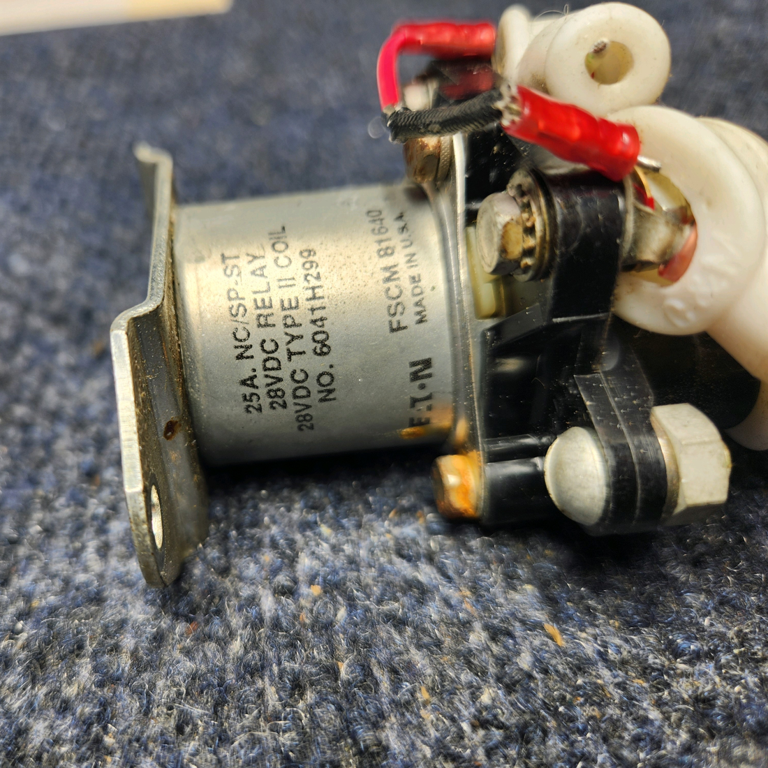 Used aircraft parts for sale, 6041H299 PIPER PA28-161 Warrior III EATON RELAY (VOLTS: 28, AMPS: 25)