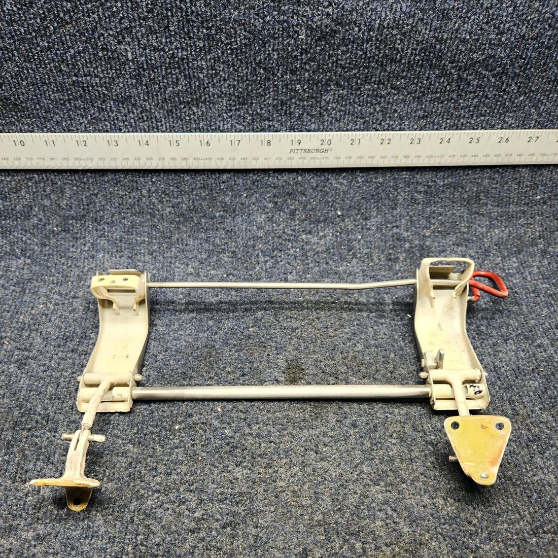 Used aircraft parts for sale, 35-415312-2 BEECHCRAFT F35 CABIN WINDOW HANDLE RH W/ PIN, SUPPORT, & LINKS