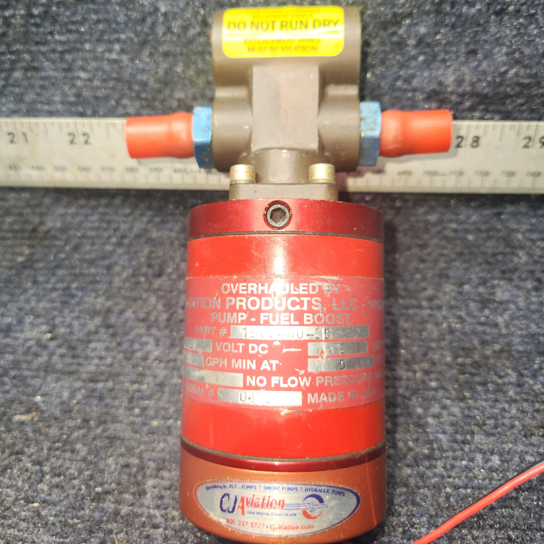 Used aircraft parts for sale, 1500-00-15 Cessna 172RG Fuel Boost Pump 28 Volts.