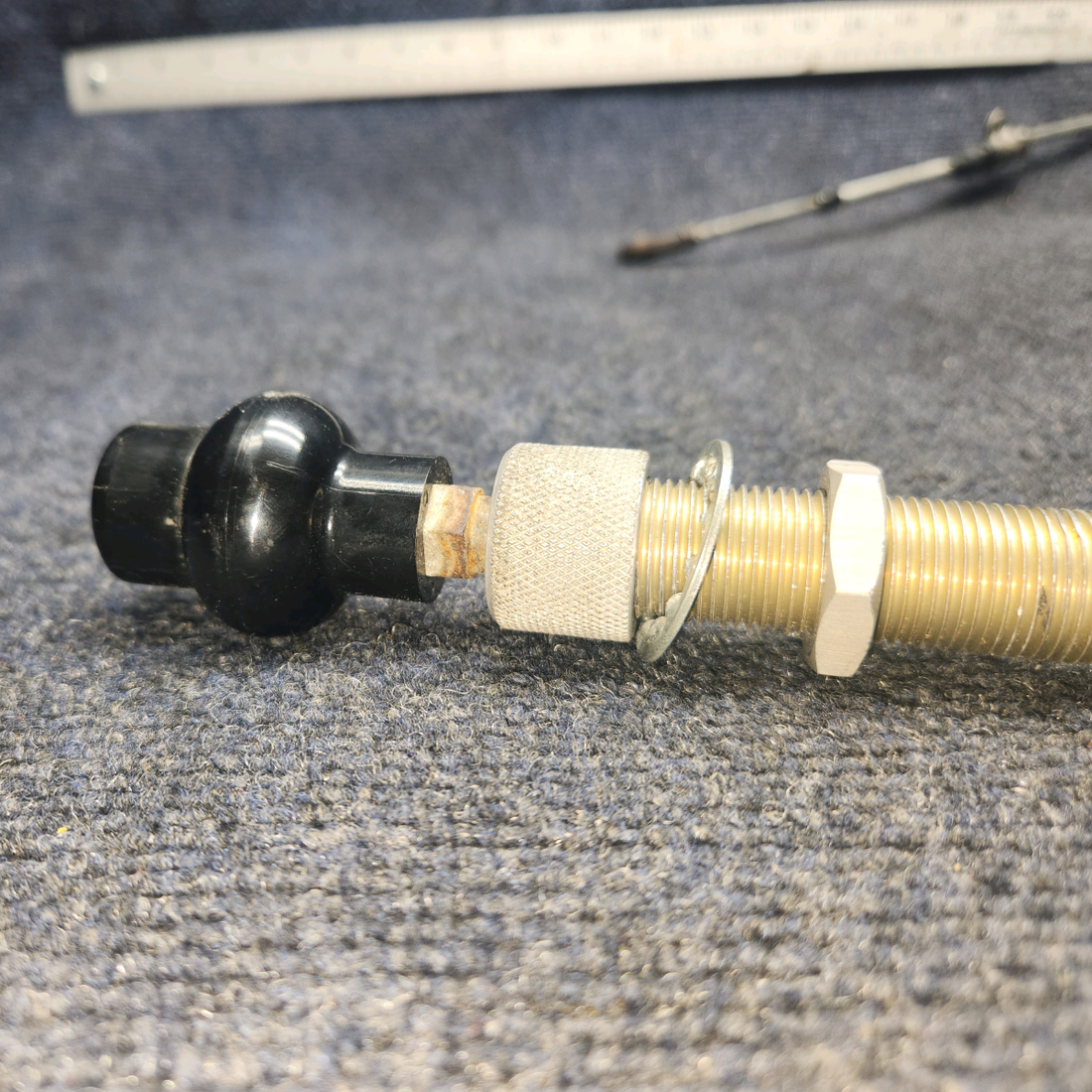 Used aircraft parts for sale, 169-940013-15 Beechcraft A24R Throttle Control Cable VERNIER (Length: 58-3/4") PLASTIC IS BROKEN SEE PHOTOS