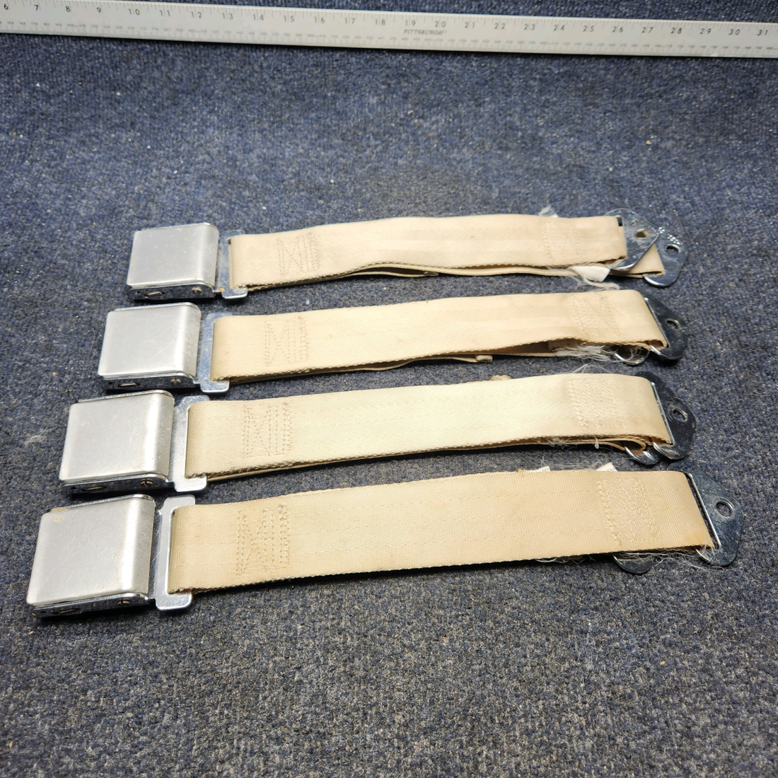 Used aircraft parts for sale, YB1R632K BEECHCRAFT F35 PILOT OR COPILOT AND REAR SEAT BELT "SET OF FOUR SEAT"