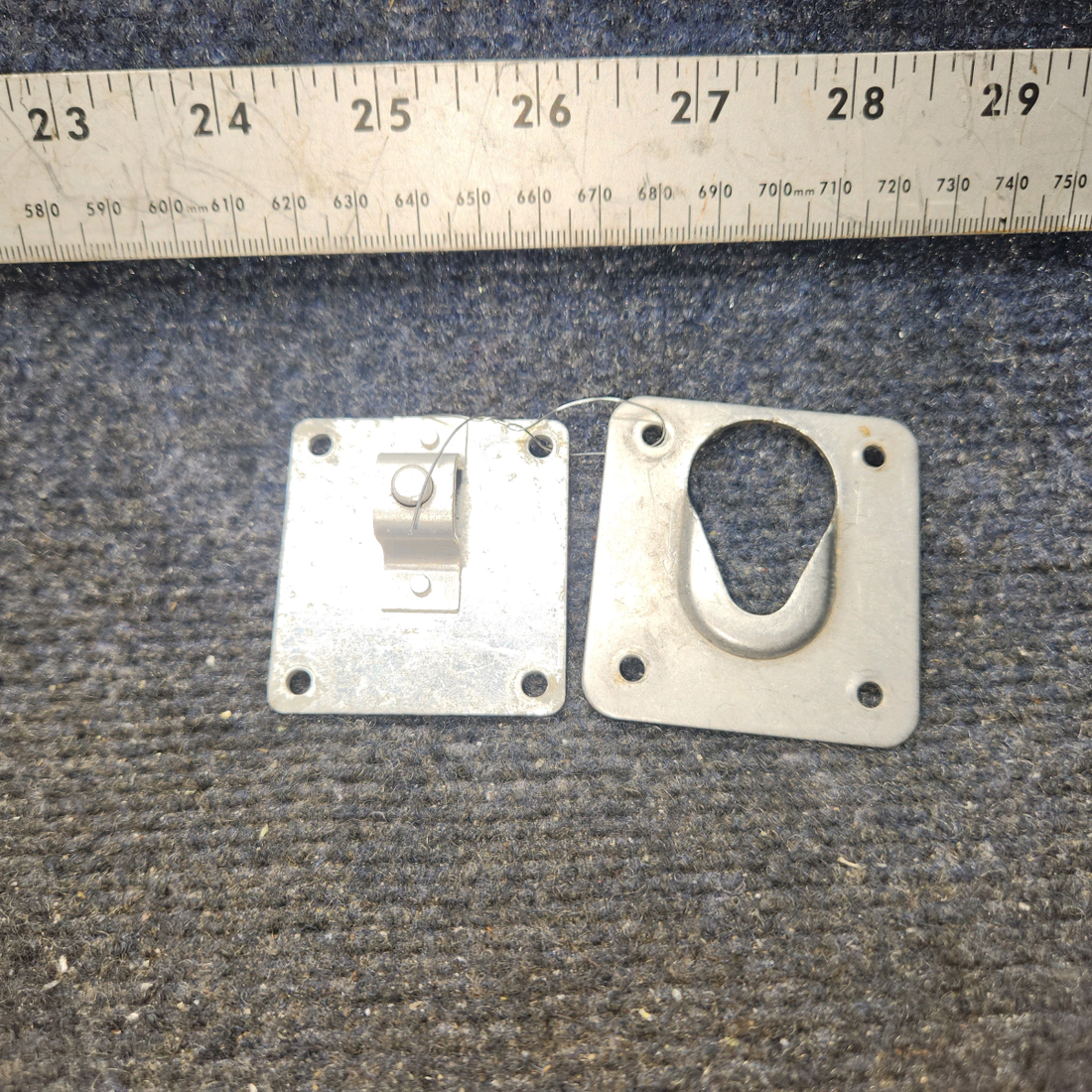 Used aircraft parts for sale, 79781-002 Piper PA32RT-300 Aft Seat Attach Plate Set with Backplate