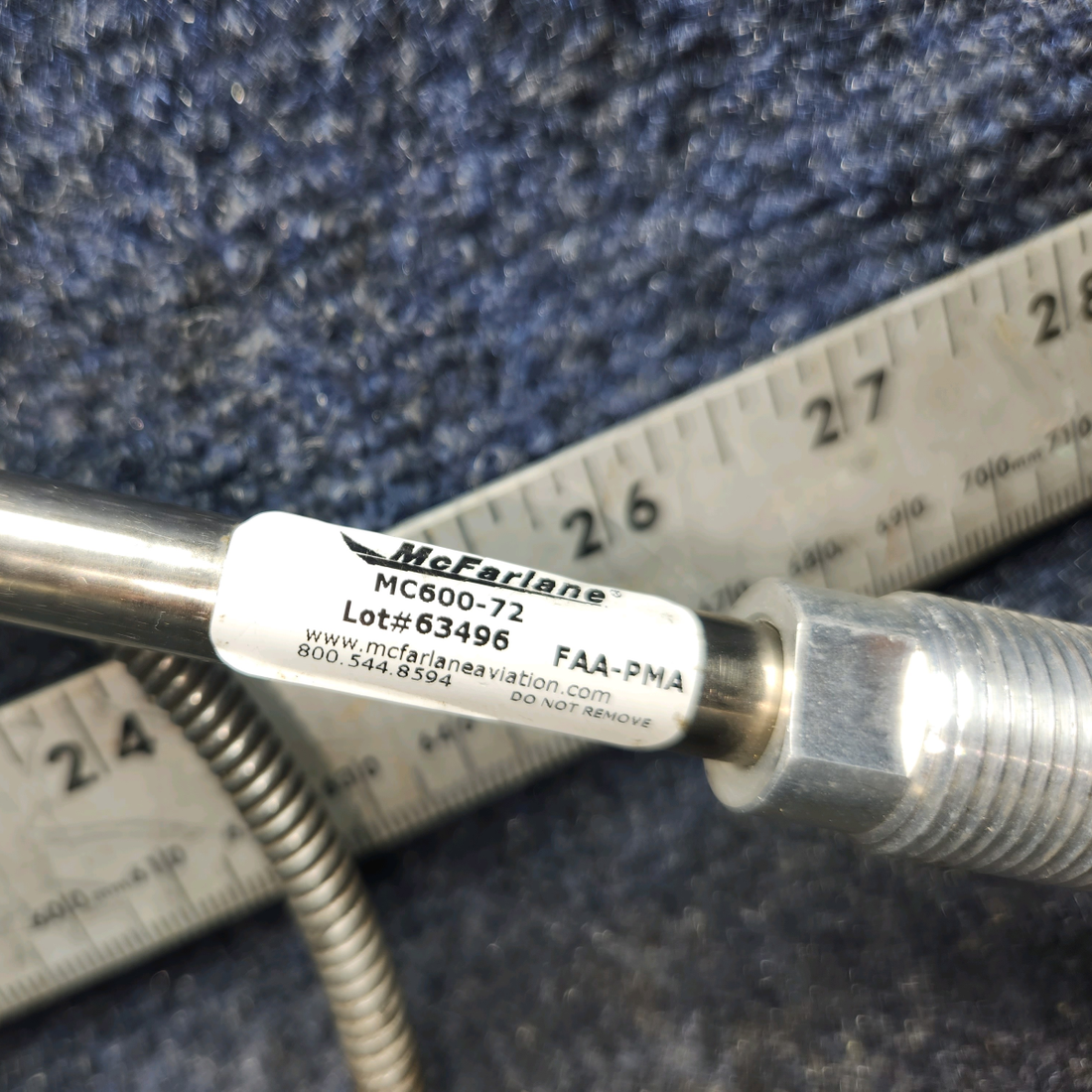 Used aircraft parts for sale, MC600-72 PIPER PA28-140 Universal Solid-Wire Vernier Mixture Control – 42"