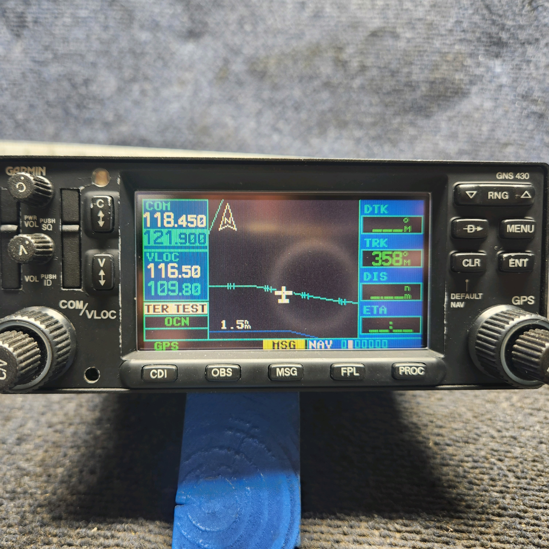 Used aircraft parts for sale, 011-01060-40 Garmin GNS 430W Cessna 172E WAAS GPS/COM/NAV With Tray and Connectors
