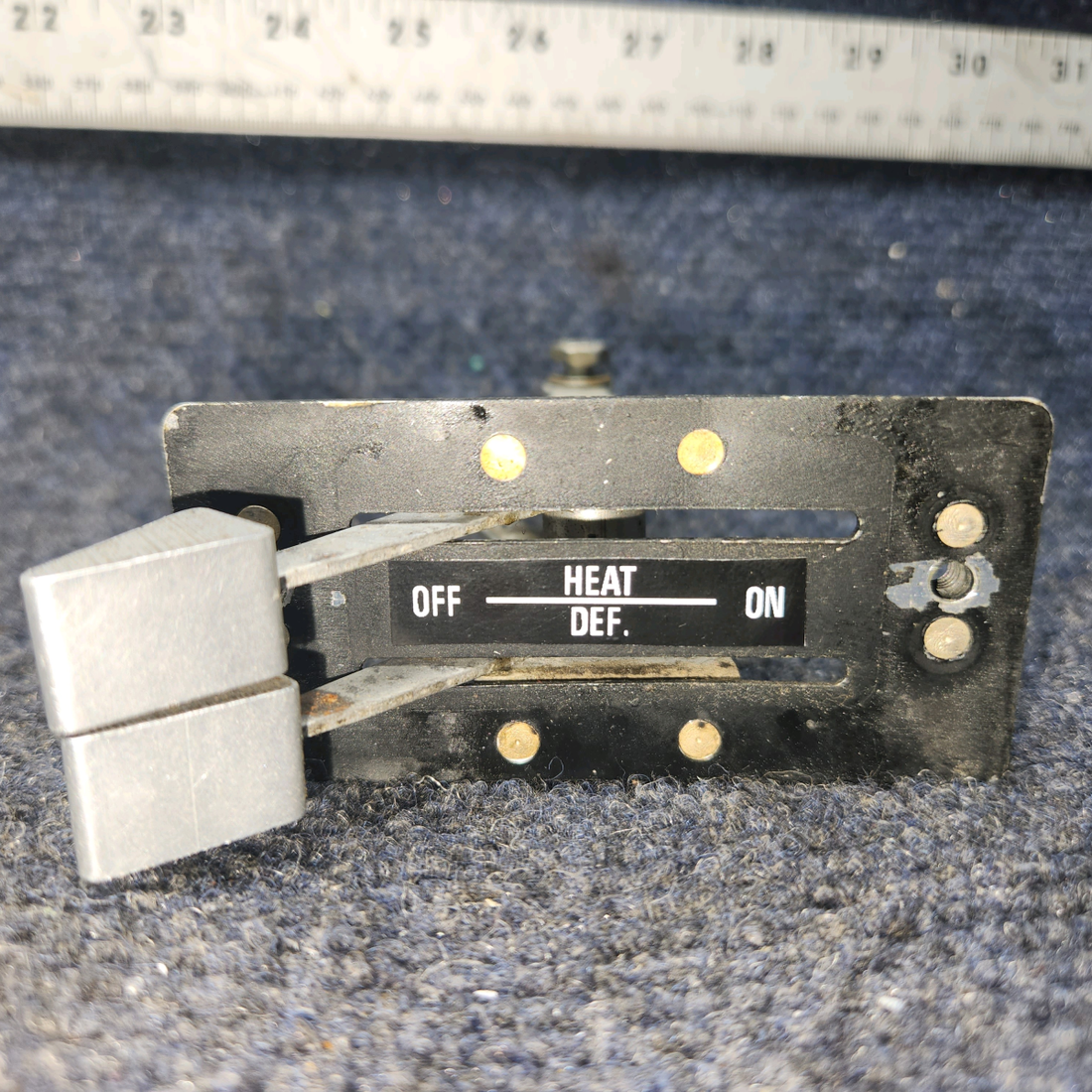 Used aircraft parts for sale, 67390-00 Piper PA28-140 Heat Defroster Ctrl Assy w/ Placard & Knob.