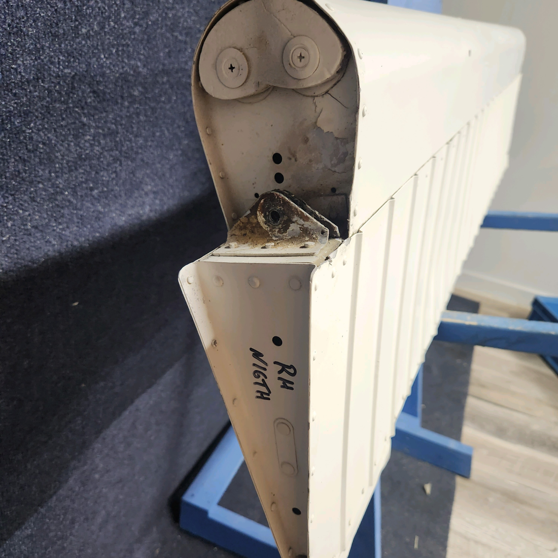 Used aircraft parts for sale, 169-130005-2 Beechcraft A23A Musketeer Custom III AILERON ASSEMBLY RH DAMAGE IN TRAILING EDGE_SEE PHOTOS