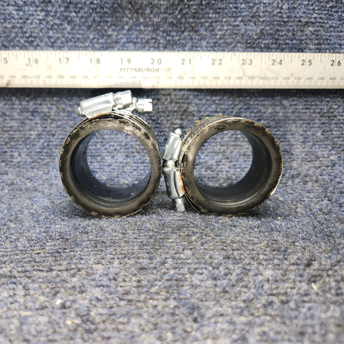 Used aircraft parts for sale, 69603 / LW-15592-8-28 Lycoming O-540 PIPER PA-24-250 Hose with clamps Sold as a set.