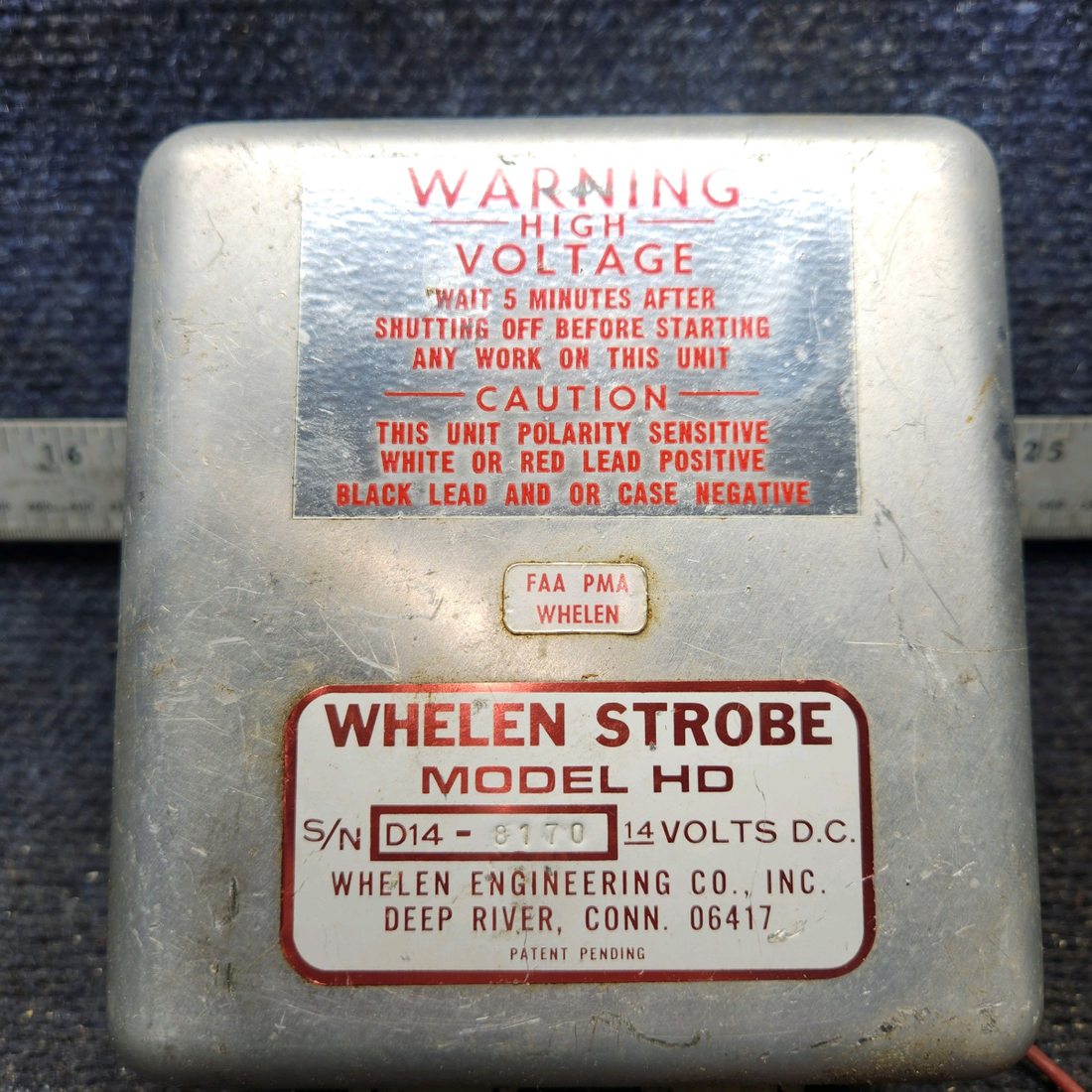 Used aircraft parts for sale, A413-T2-14DF Whelen HD Strobe Light Power Supply 12V