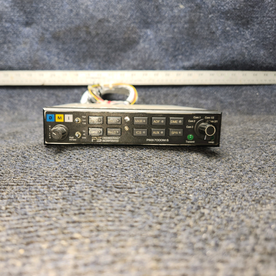 Used aircraft parts for sale, PMA7000 PS Engineering PMA7000M-S Piper PA28-161 Audio Panel with Tray and Connector