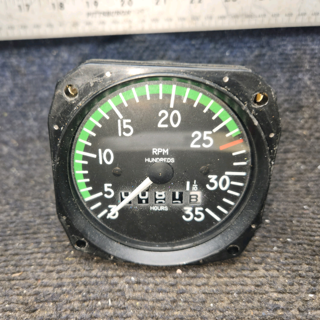 Used aircraft parts for sale, D1-112-5023 Mitchell Piper PA-28-140 RPM Recording Tachometer (Hours: 0081.8)