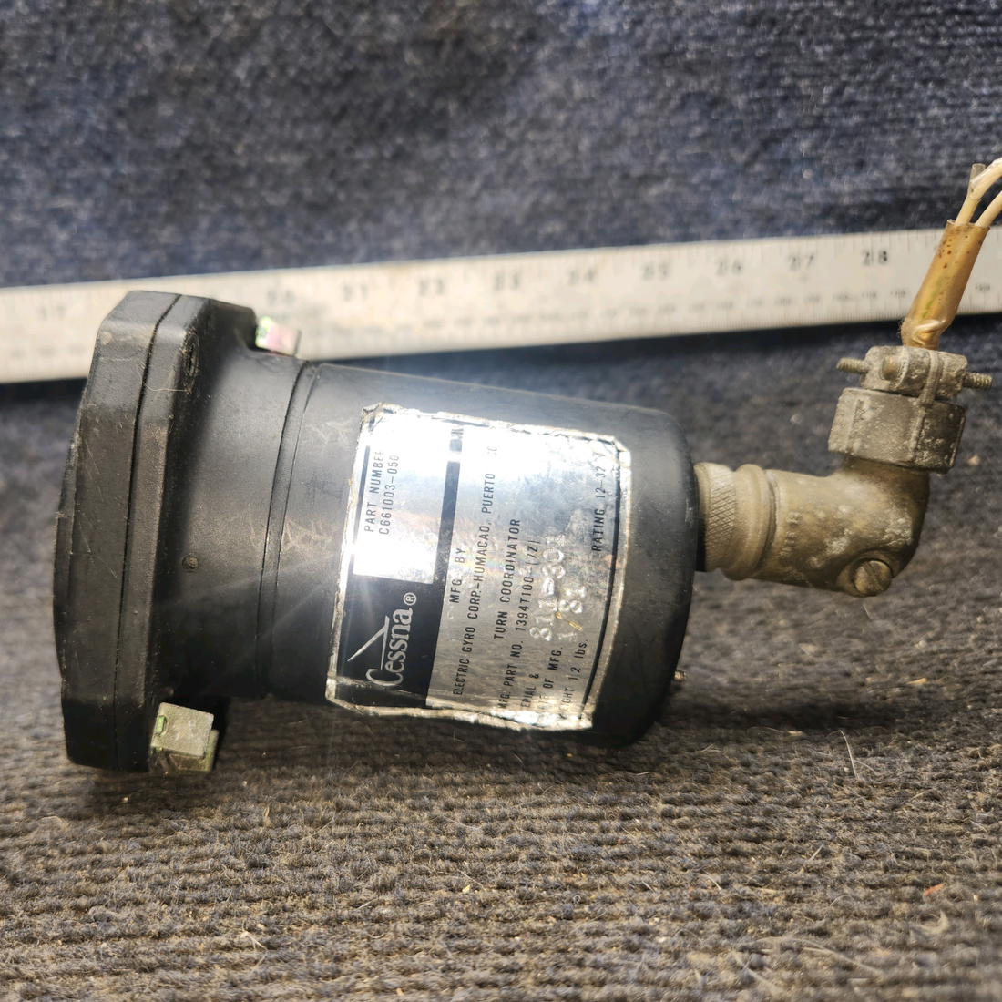 Used aircraft parts for sale, C661003-0506 RC Allen / Kelly Manufacturing piper PA-28-181 Turn Coordinator Indicator (11-30V)