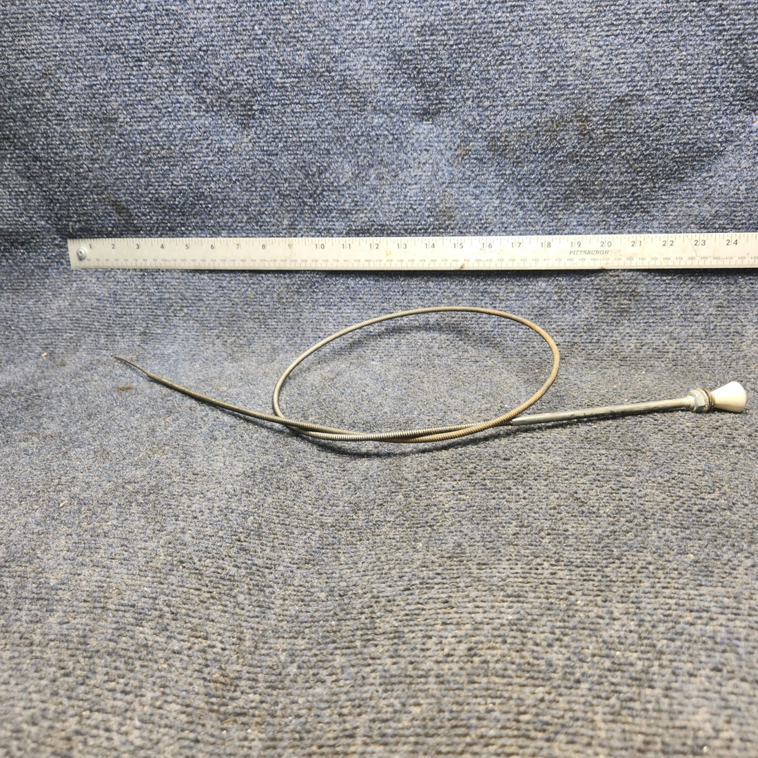 Used aircraft parts for sale, 35-380051-21 Beechcraft A24R Cabin Heat Control Cable (Length: 45-1/4")