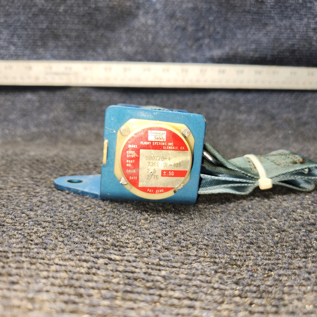 Used aircraft parts for sale, 7360191-405 America Safety Beechcraft C23 SUNDOWNER Inertia Reel Seatbelt Assembly
