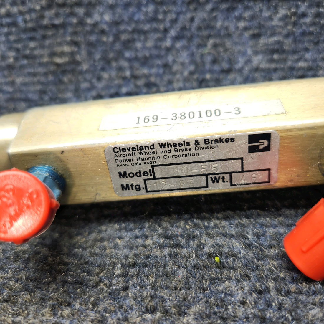 Used aircraft parts for sale, 96-380034-11 Beechcraft A24R Master Brake Cylinder