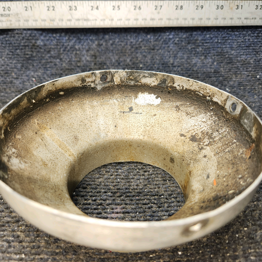 Used aircraft parts for sale, Right Hand Muffler Shroud End cap Continental O-300-D Cessna 172 Right Hand Muffler Shroud End cap