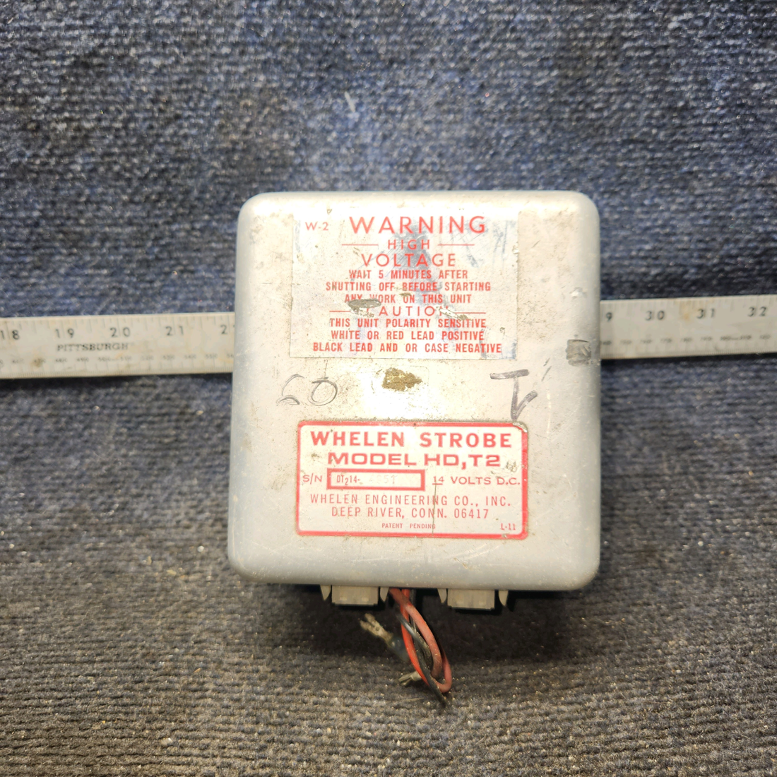 Used aircraft parts for sale, A413,T2-14 Whelen A413 Strobe Light Power Supply (14V)