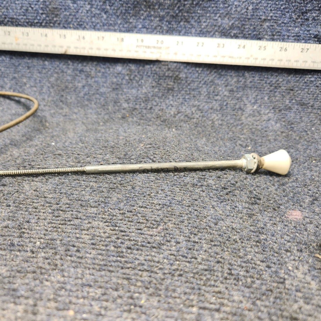 Used aircraft parts for sale, 35-380051-21 Beechcraft A24R Cabin Heat Control Cable (Length: 45-1/4")