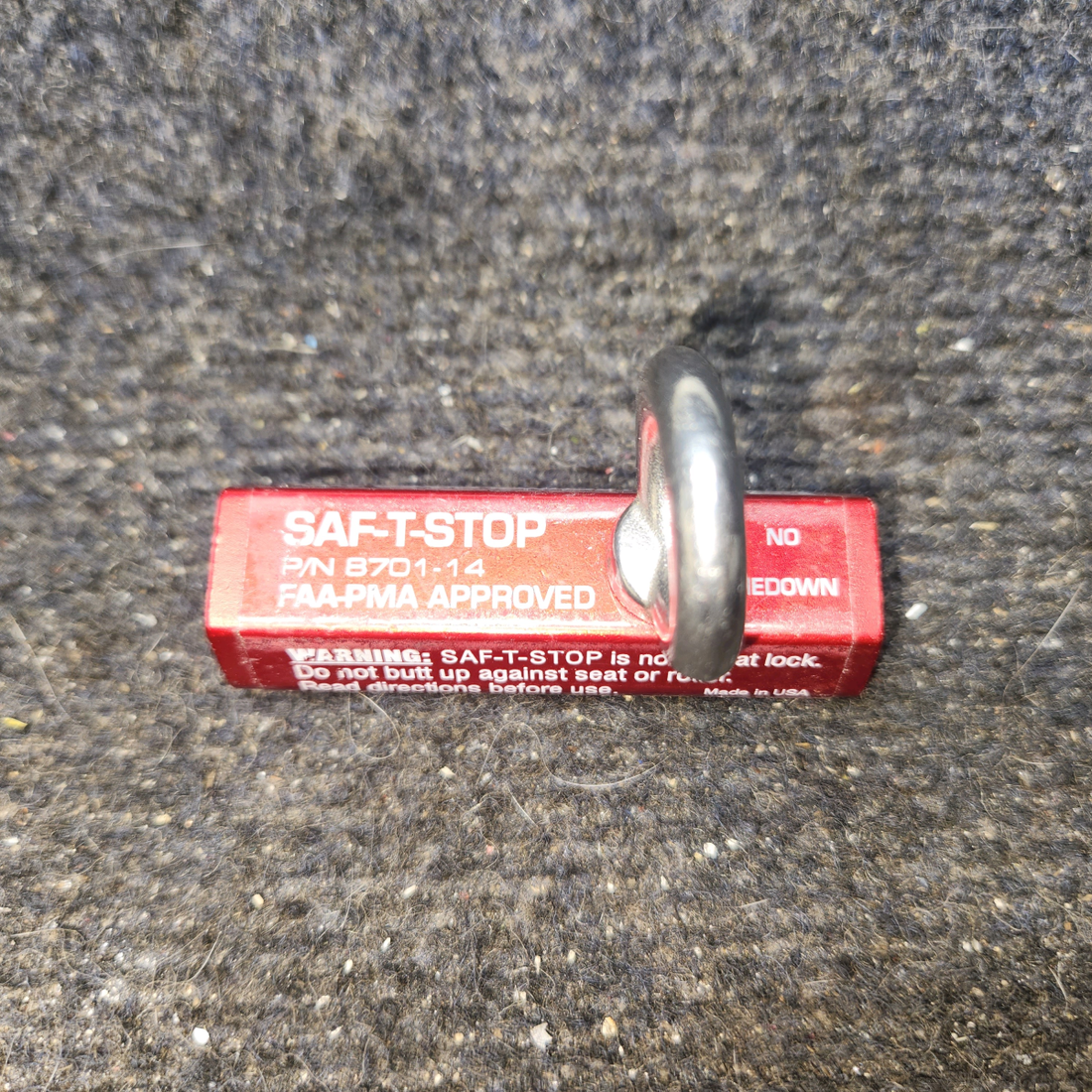 Used aircraft parts for sale, 8701-14 SAF-T-STOP cessna 172N Auxiliary Seat Stop Mechanism