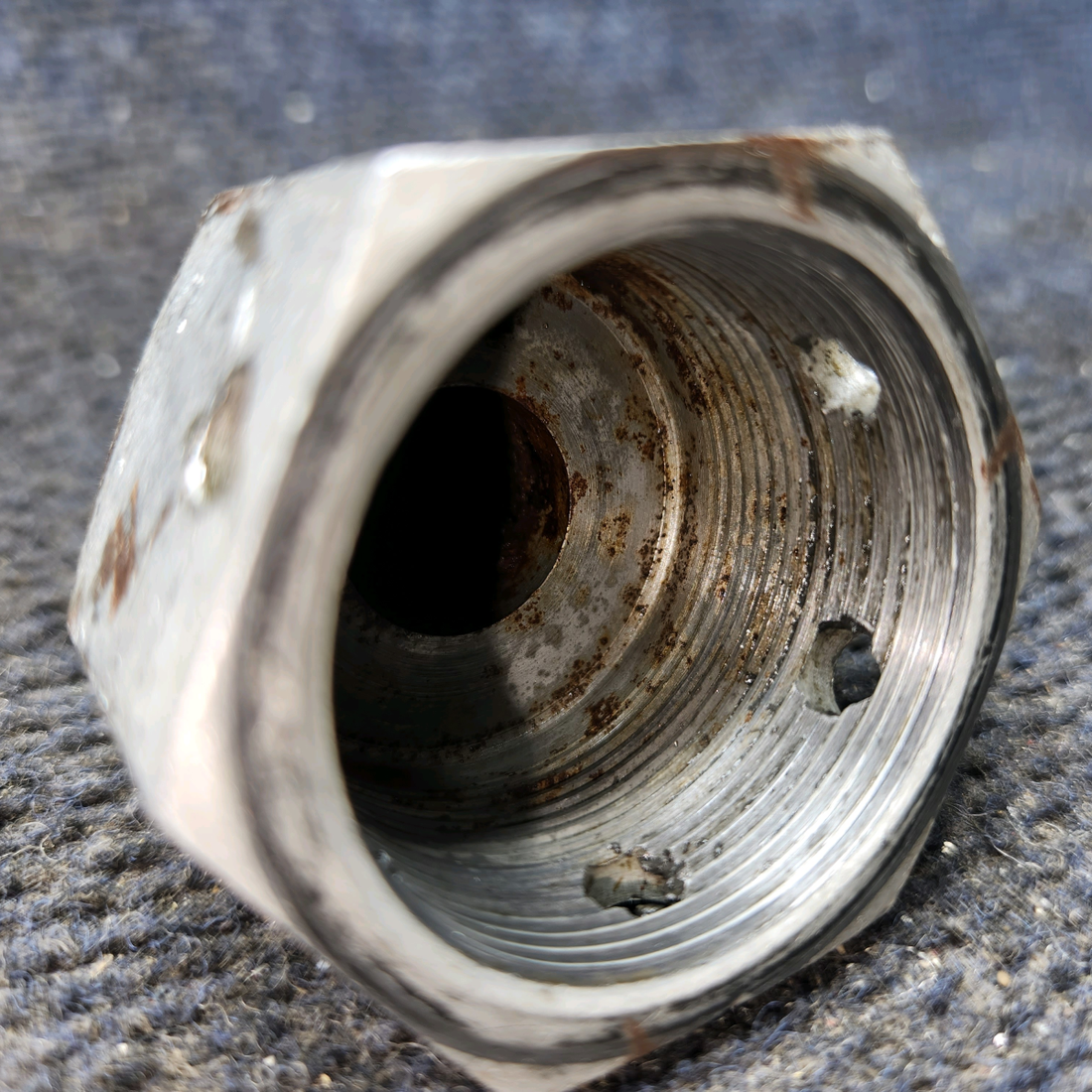 Used aircraft parts for sale, 0441130-1 Cessna 172 Main Gear Wheel Pant Axle Nut Length: 3"