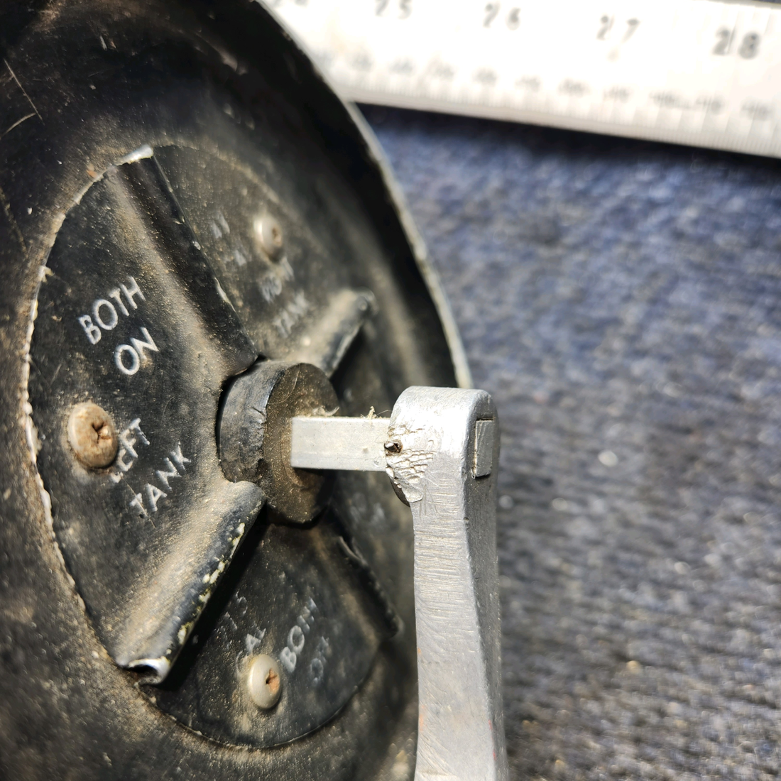 Used aircraft parts for sale, 0511157-14 Cessna C175 Fuel Selector Handle Shaft Plate