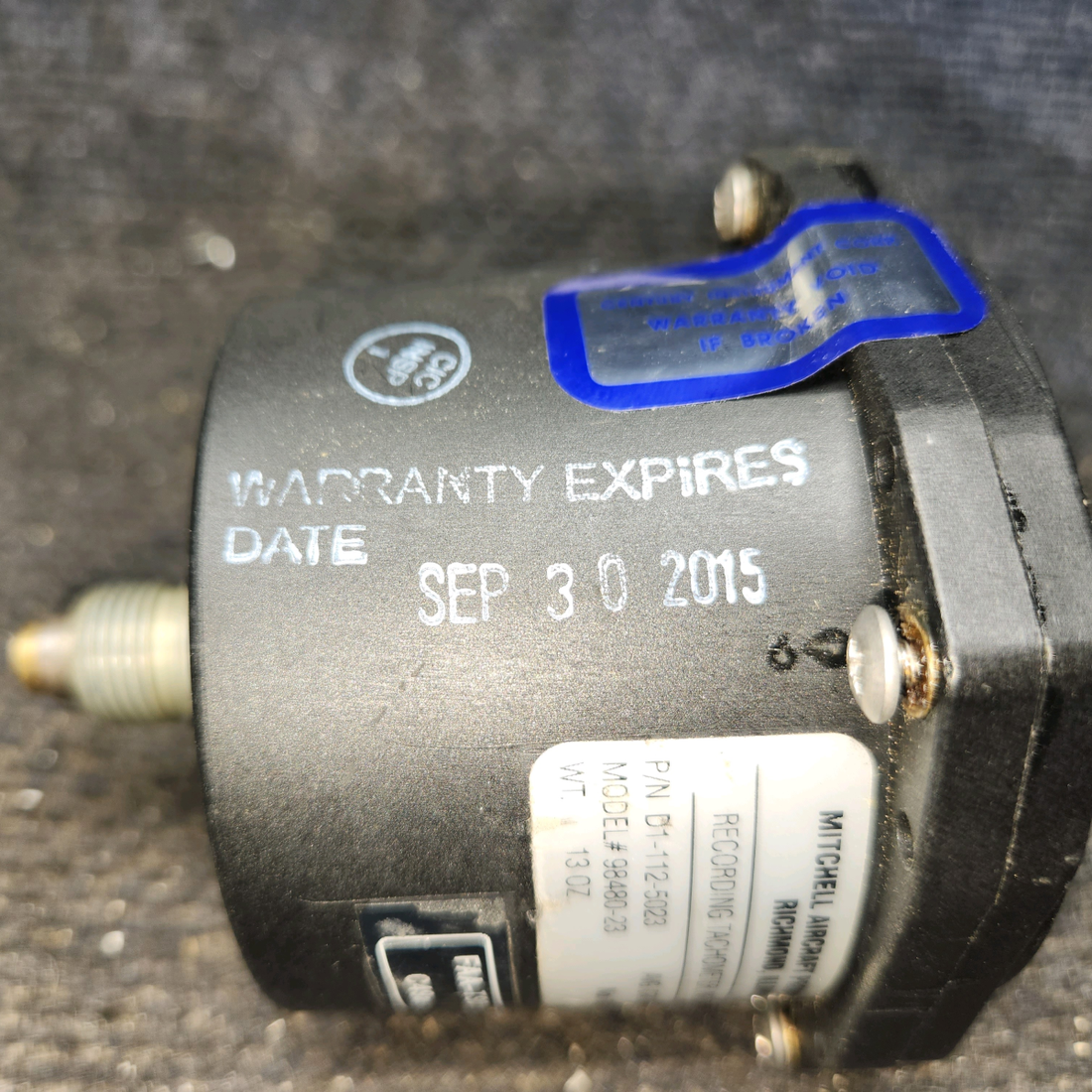 Used aircraft parts for sale, D1-112-5023 Mitchell Beechcraft 35-33 RPM Recording Tachometer
