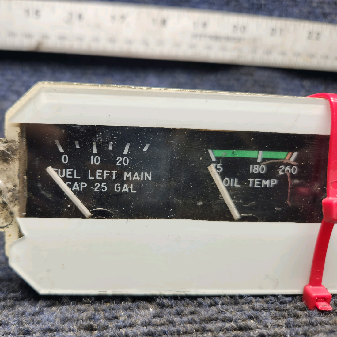 Used aircraft parts for sale, 95241-017 Piper PA28-140 Engine Gauge Cluster Assembly (Cover Damaged)