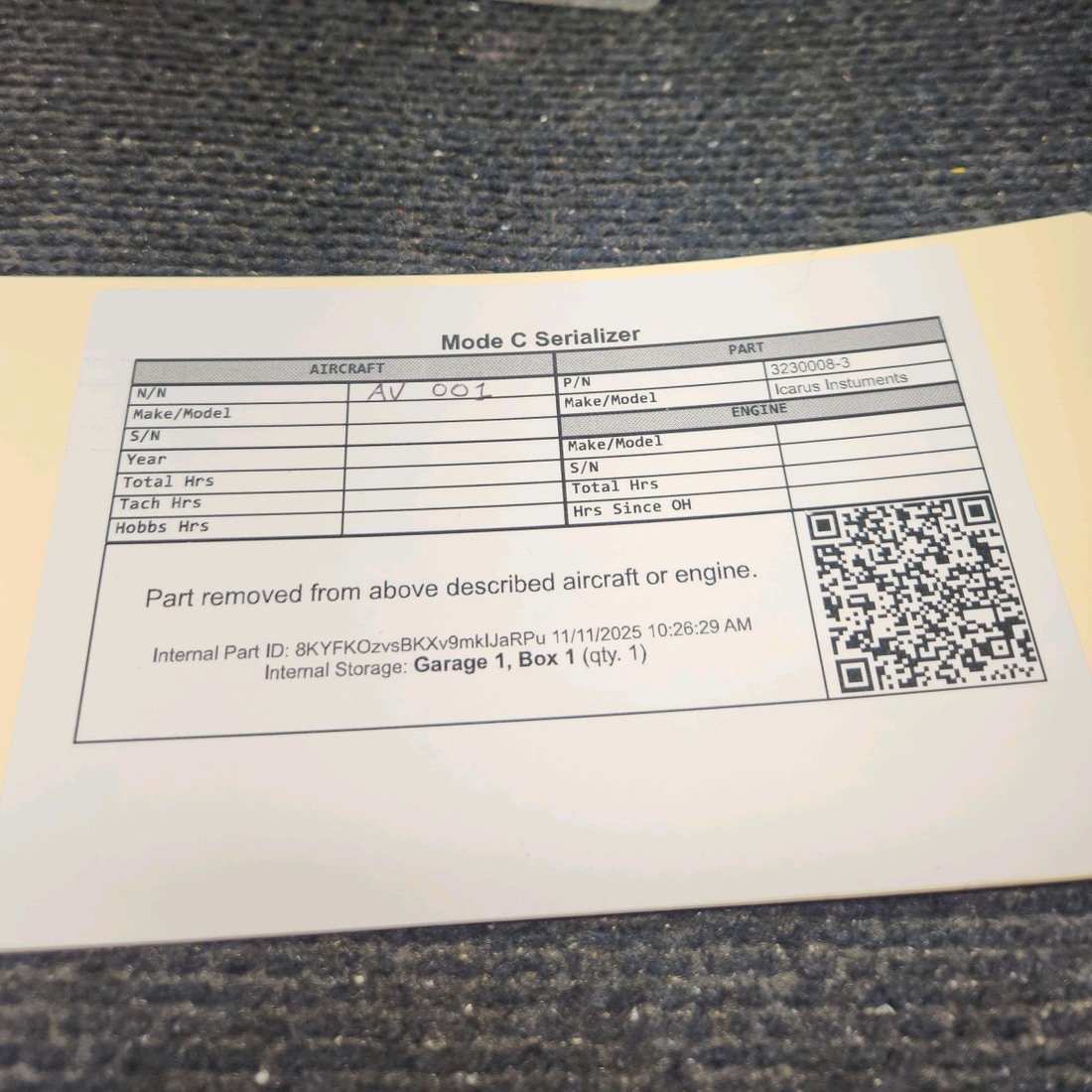 Used aircraft parts for sale, 3230008-3 Icarus Instuments Mooney M20J Mode C Serializer