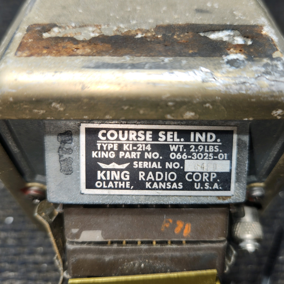 Used aircraft parts for sale, 066-3025-01 King KI-214 Cessna 172 Course Select Indicator with  connector