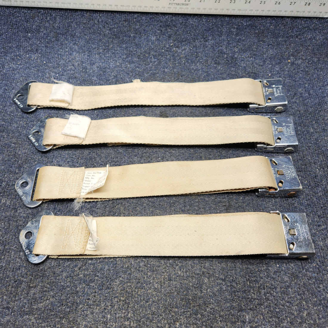 Used aircraft parts for sale, YB1R632K BEECHCRAFT F35 PILOT OR COPILOT AND REAR SEAT BELT "SET OF FOUR SEAT"
