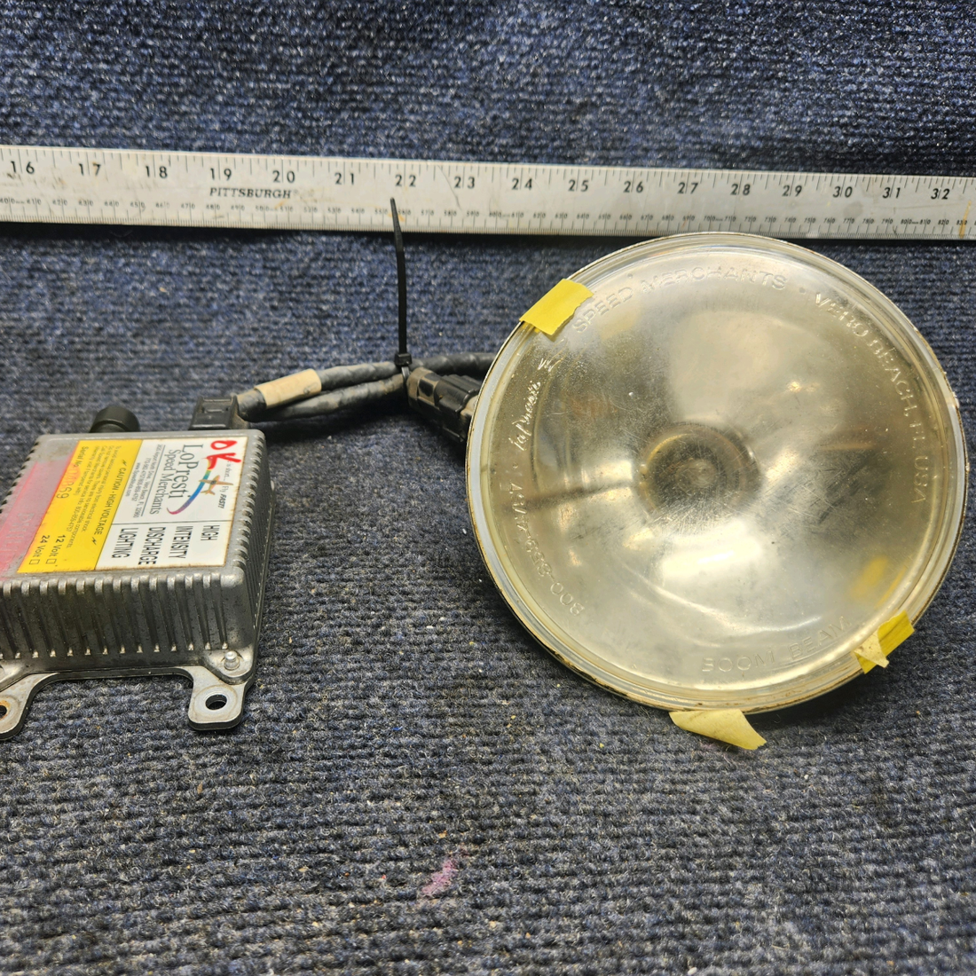 Used aircraft parts for sale, LSM-500-200-114 Beechcraft F33A LOPRESTI HIGH INTENSITY DISCHARGE LIGHT  SET (12V) NOSE LIGHT