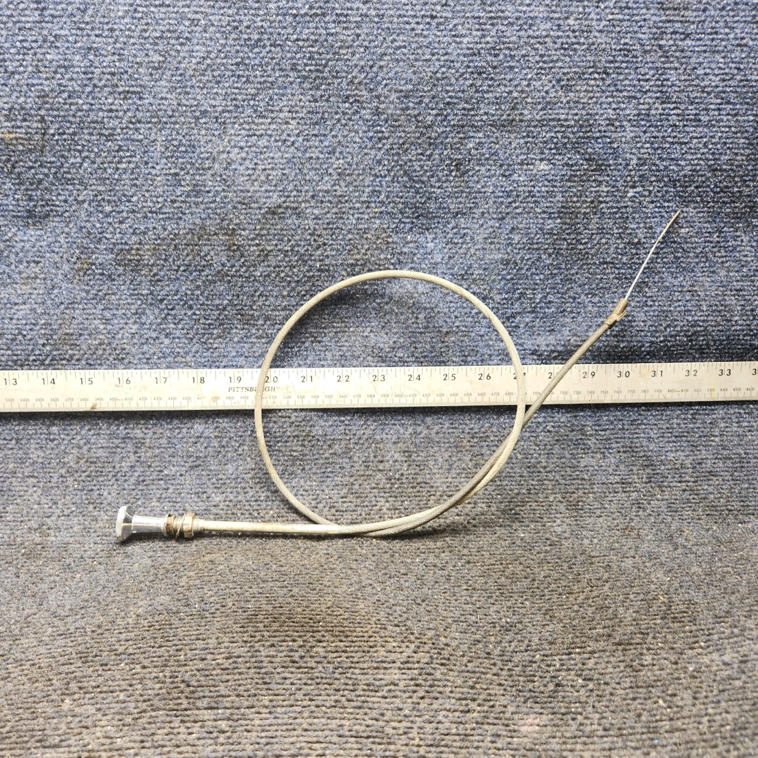 Used aircraft parts for sale, 63902-005 PIPER PA28-140 Cabin Heat Control Cable Assembly (Length: 37")